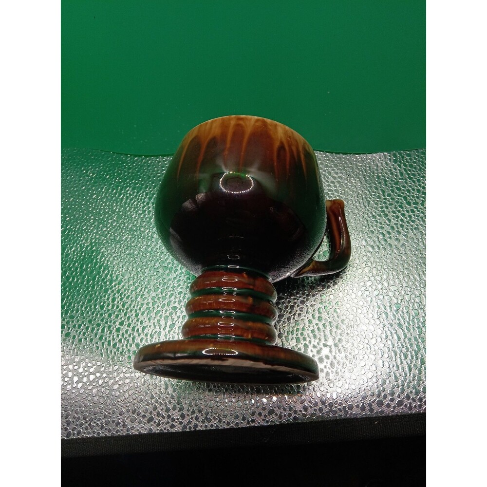 Vintage McCoy Brown Ceramic Goblet Mug with Handle